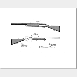 Gun Design vintage patent drawing Posters and Art